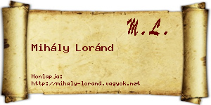 Mihály Loránd névjegykártya