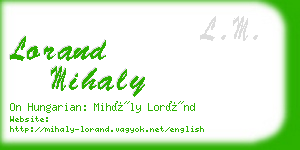 lorand mihaly business card